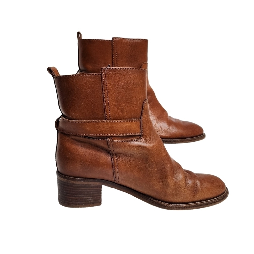 J. Crew Chestnut Leather Ankle Booties